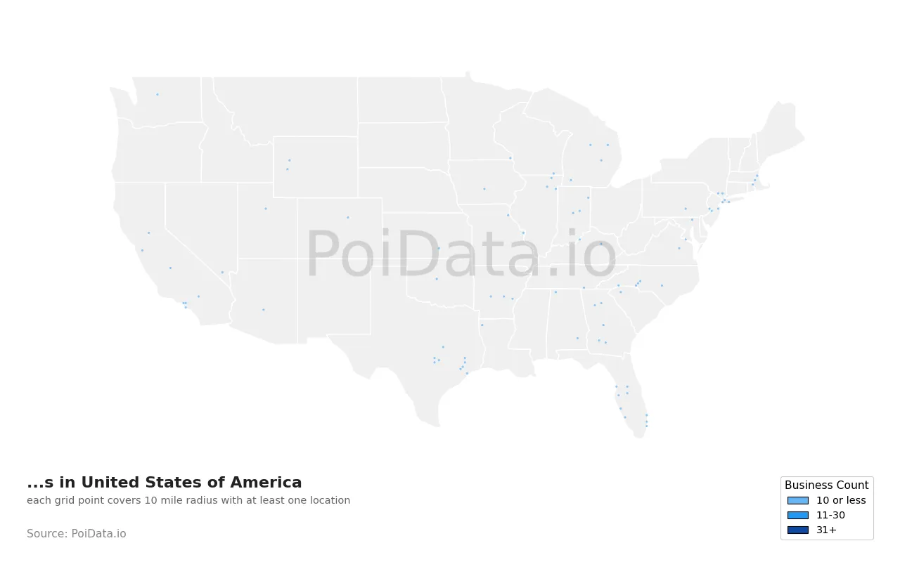 ... density map for United States