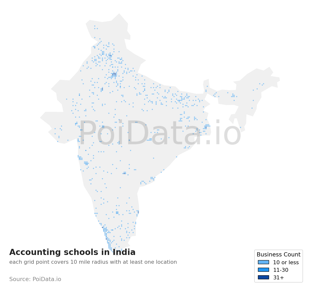 Accounting school density map for India