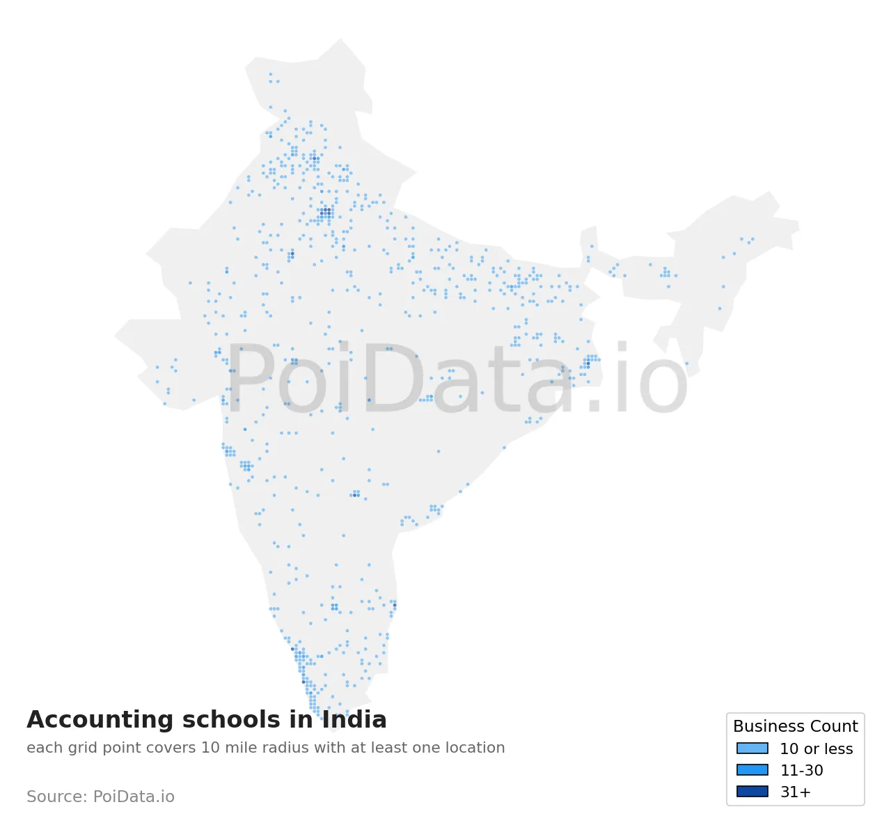 Accounting school density map for India