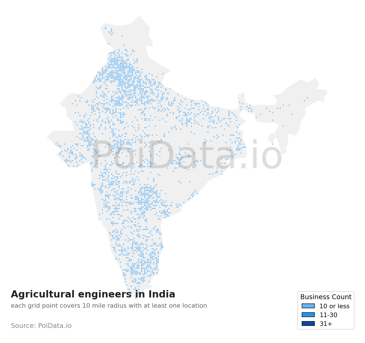 Agricultural engineer density map for India