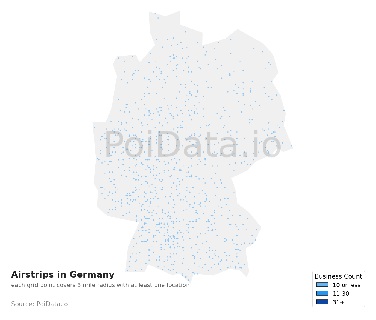 Airstrip density map for Germany