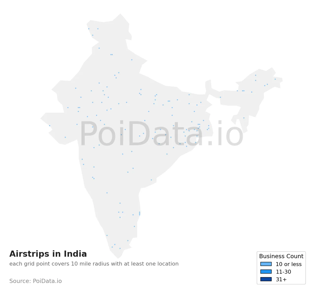 Airstrip density map for India