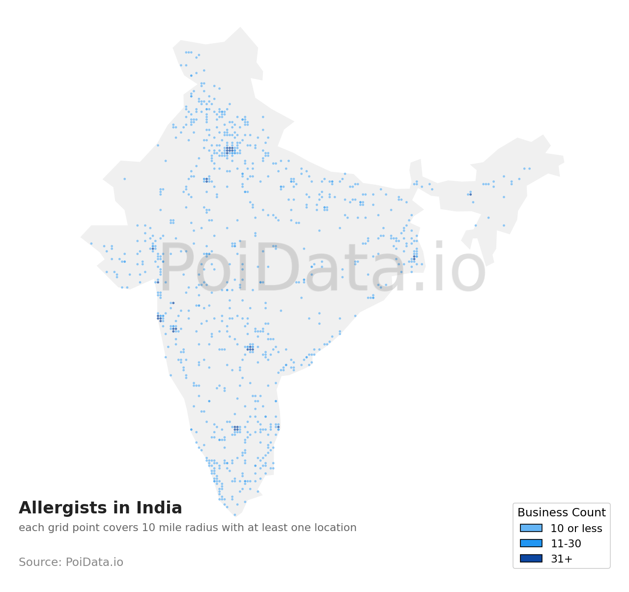 Allergist density map for India