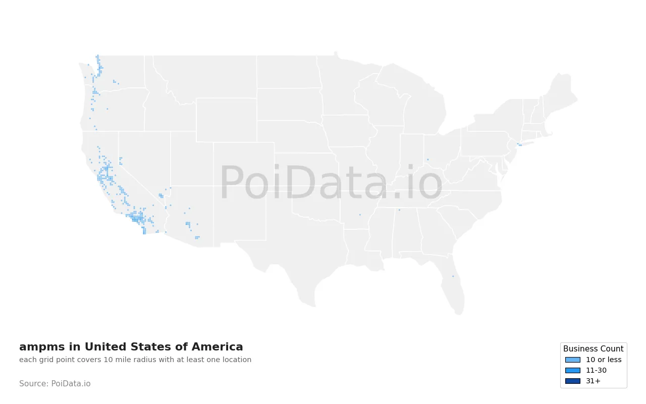 ampm density map for United States