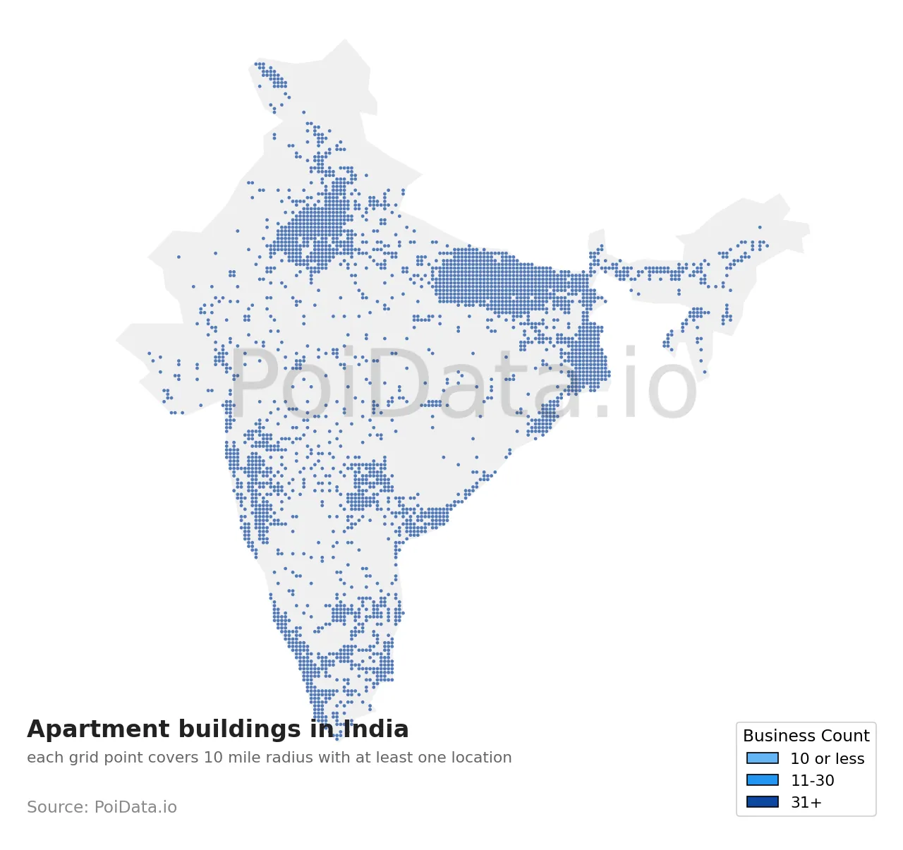 Apartment building density map for India