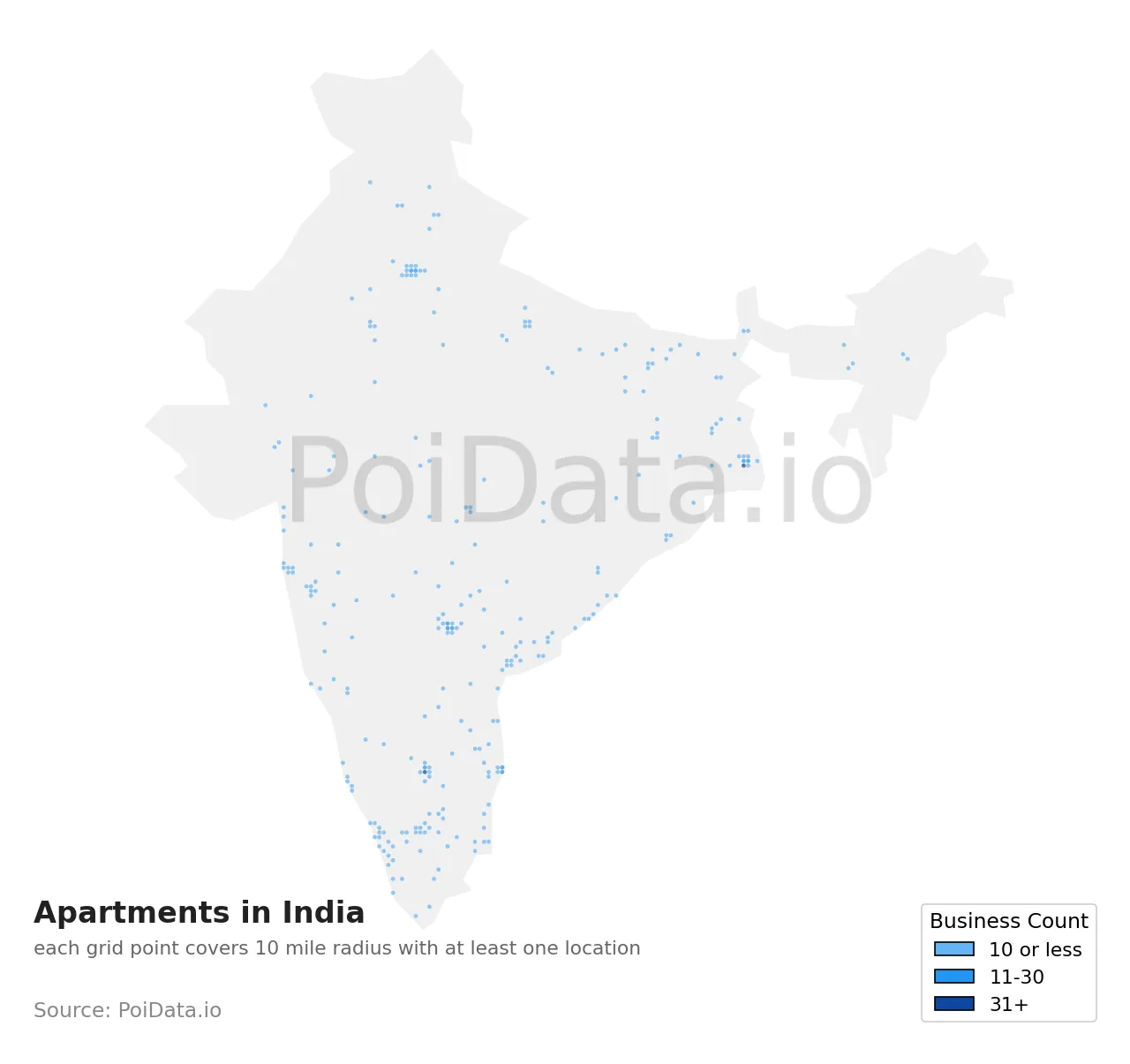 Apartment density map for India