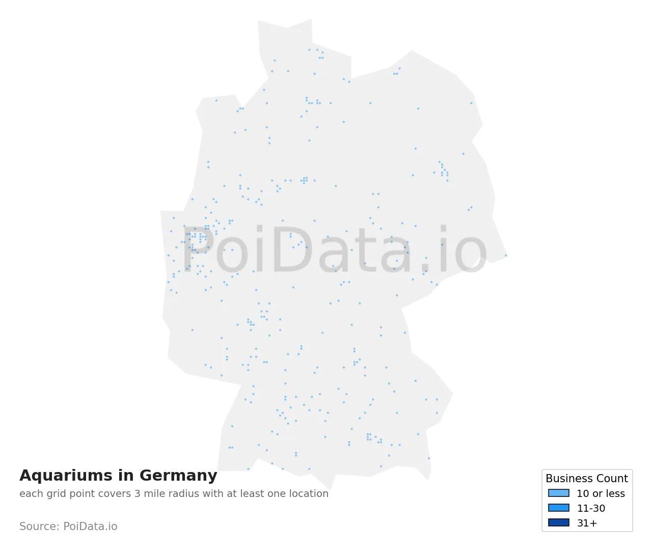 Aquarium density map for Germany
