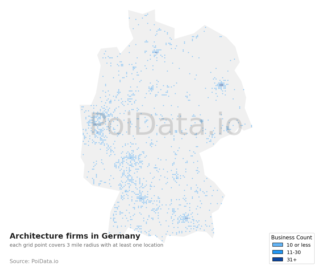 Architecture firm density map for Germany