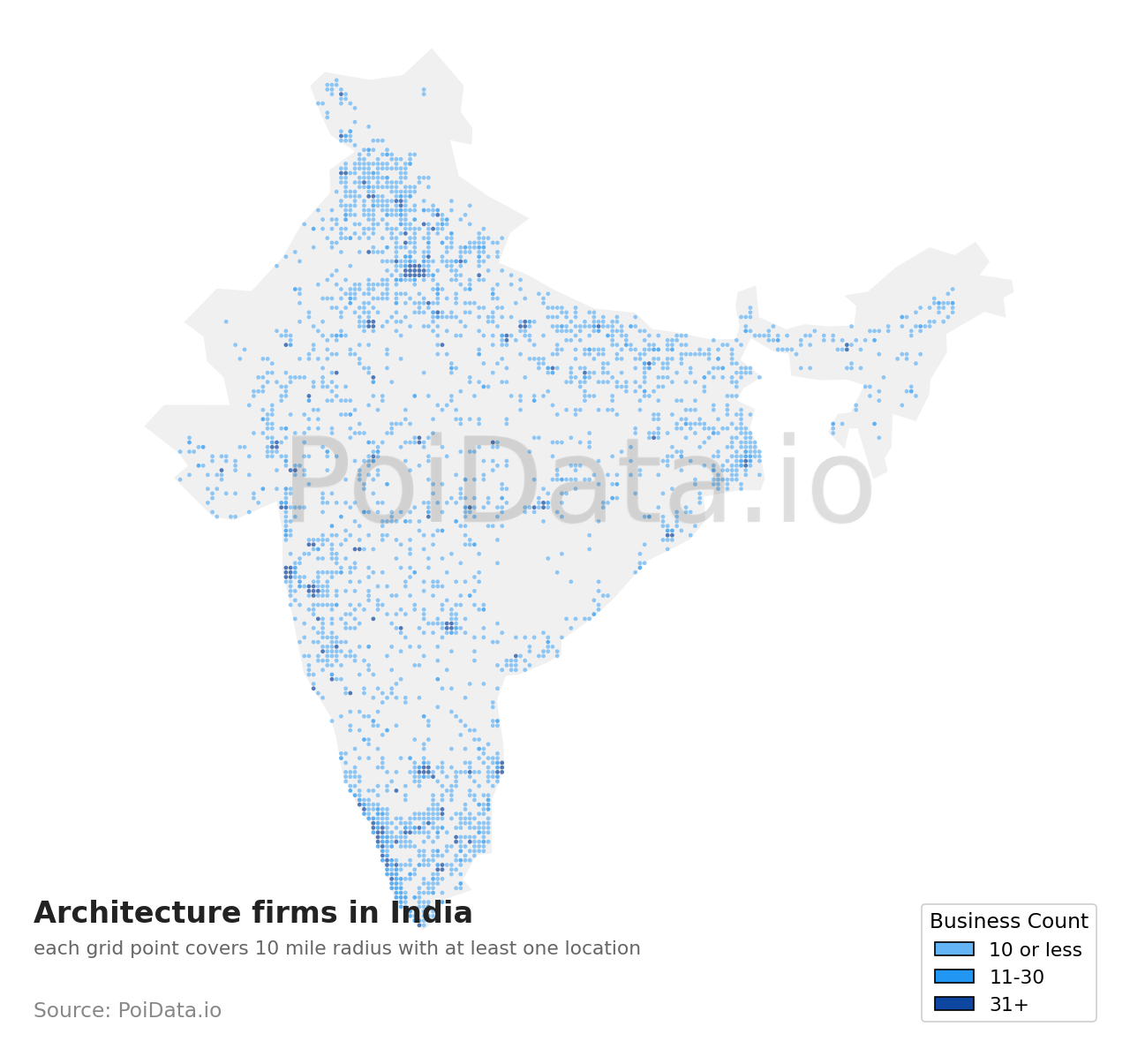 Architecture firm density map for India