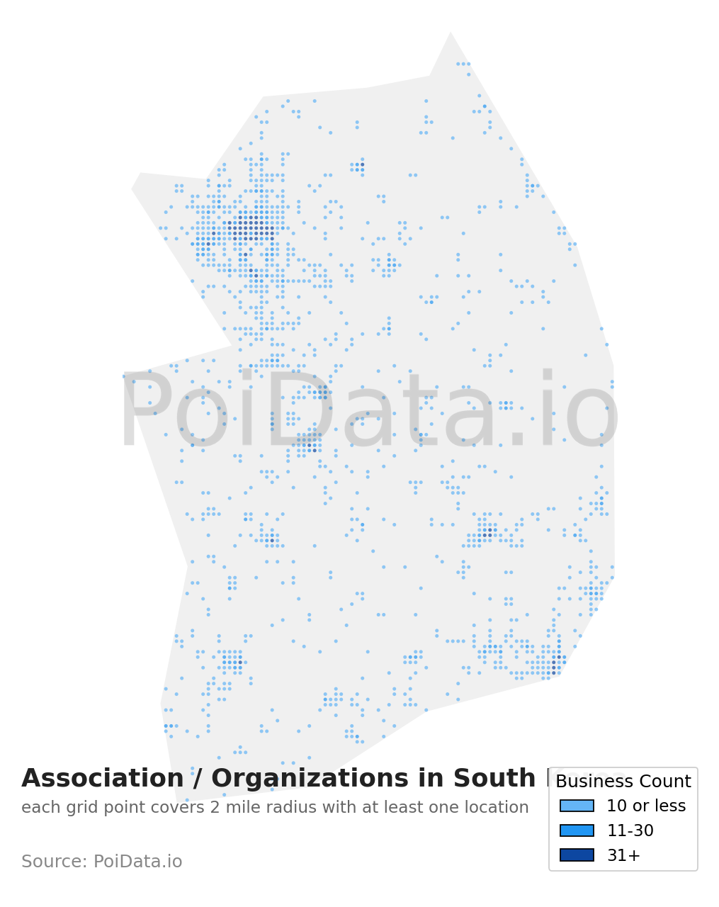 Association / Organization density map for South Korea
