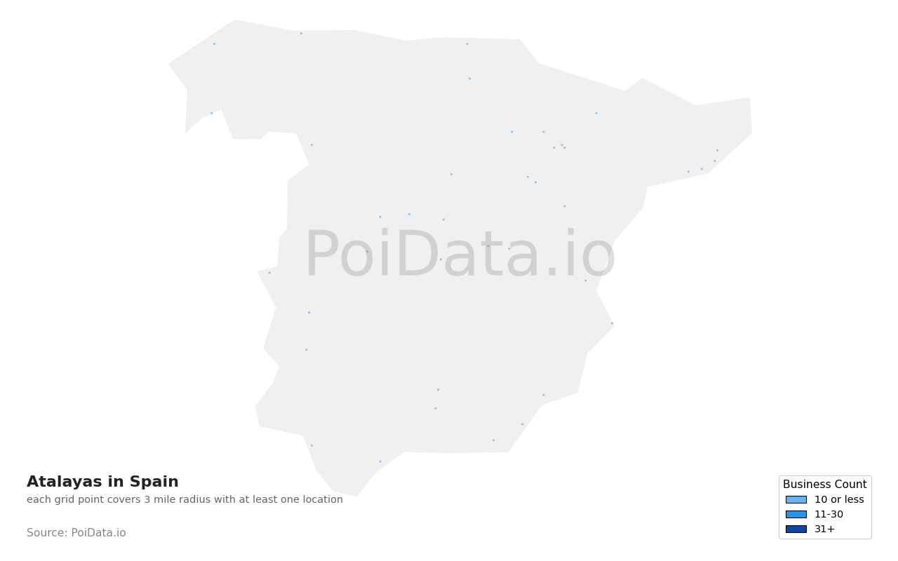Atalaya density map for Spain