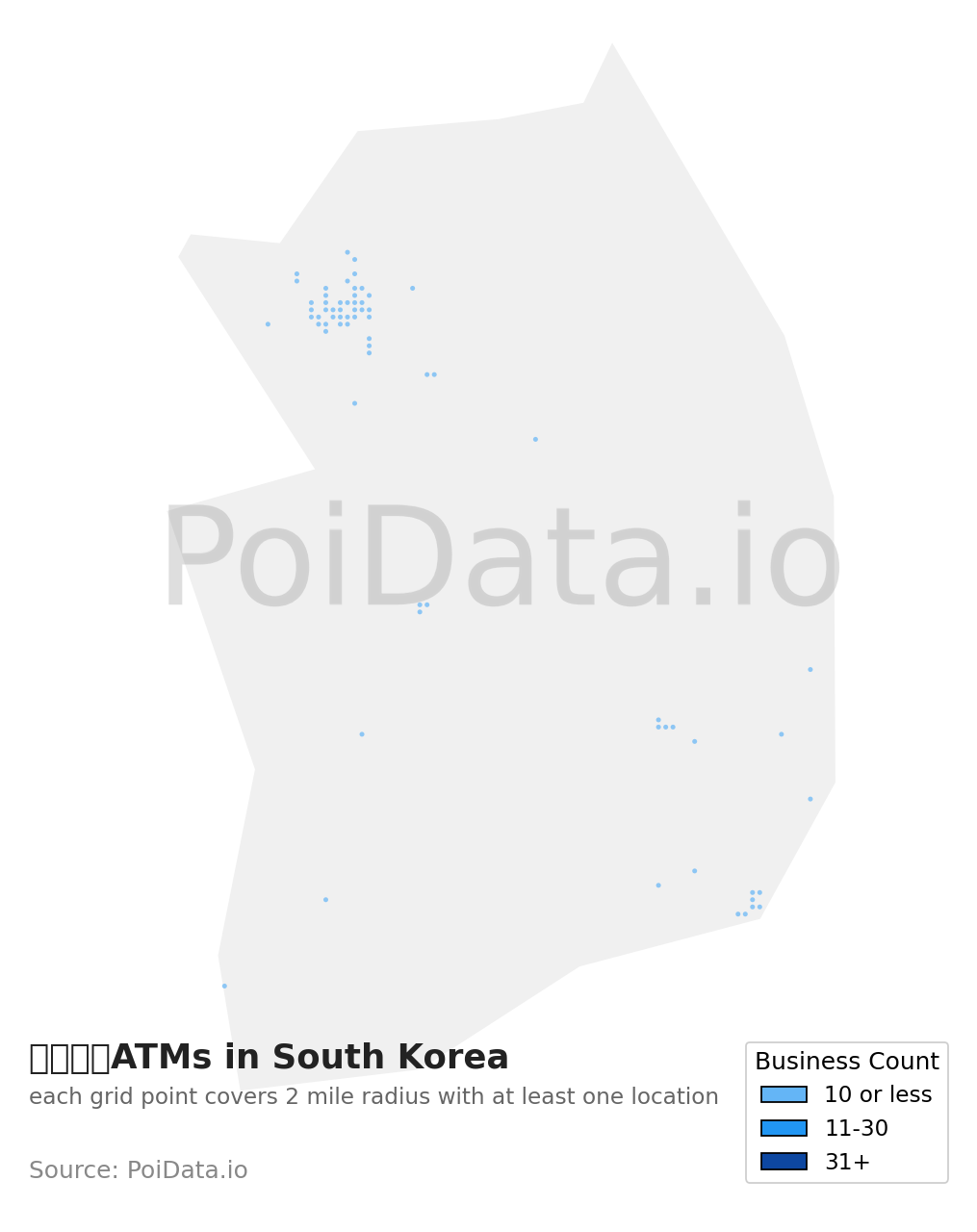ATM density map for South Korea