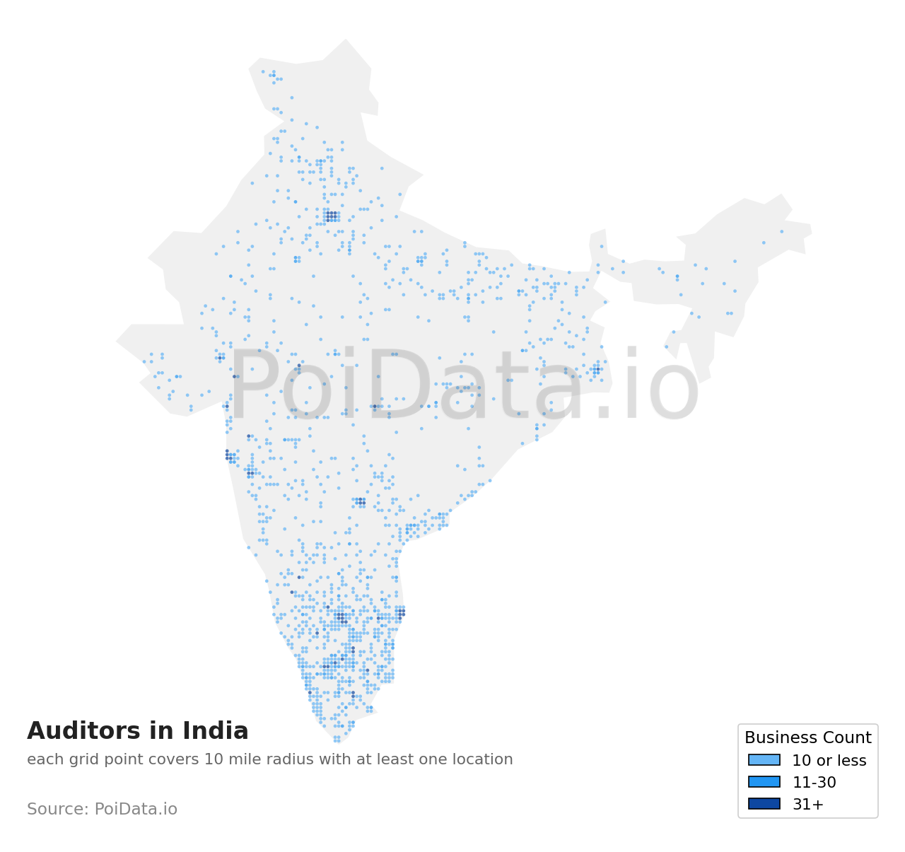 Auditor density map for India