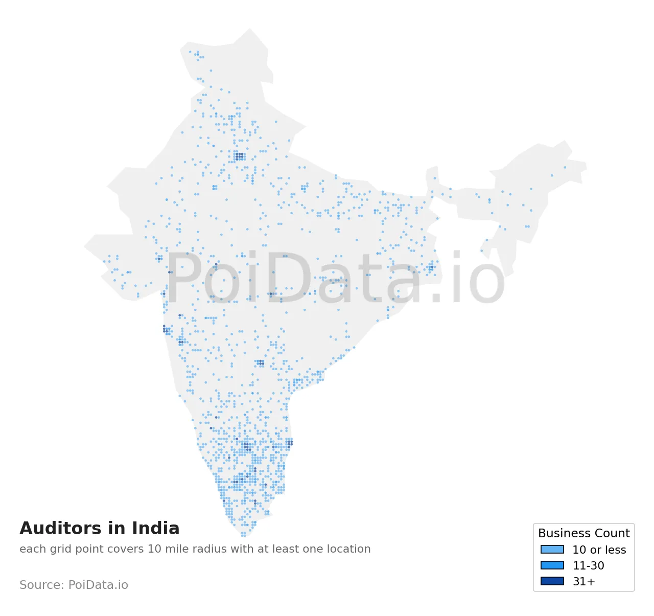 Auditor density map for India