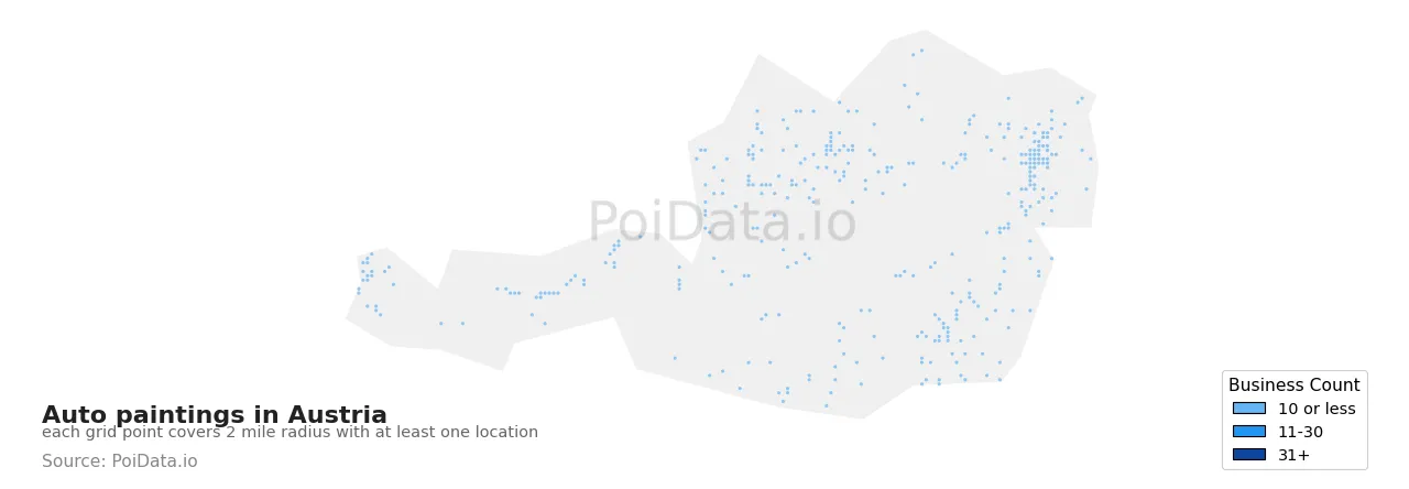Auto painting density map for Austria