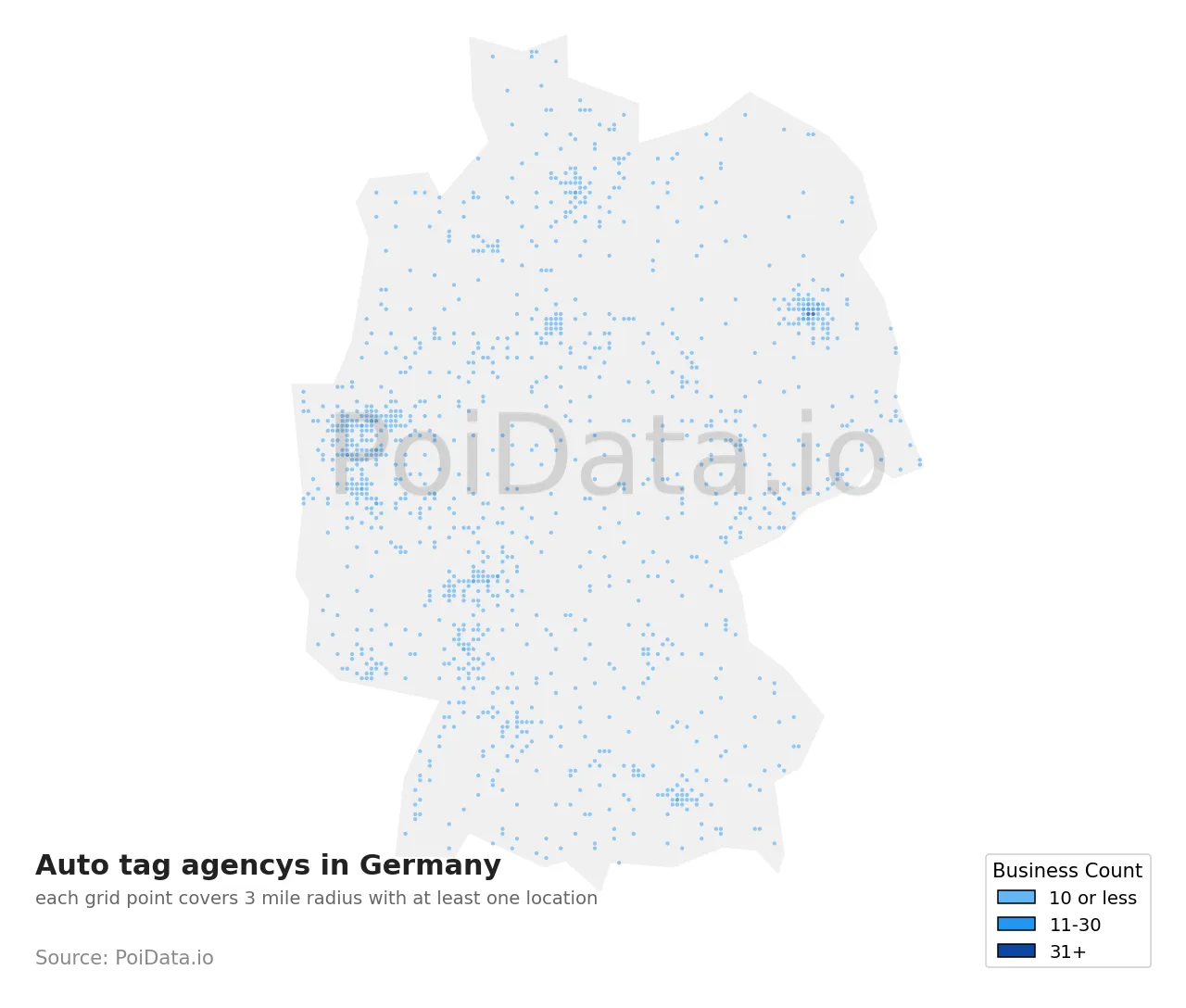 Auto tag agency density map for Germany