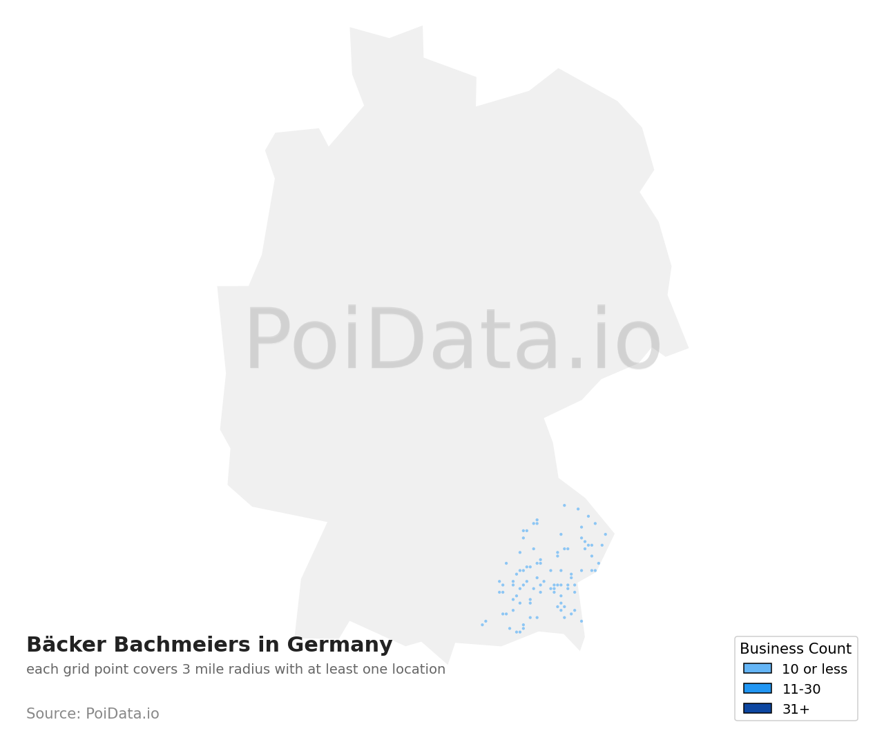 Bäcker Bachmeier density map for Germany