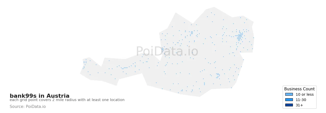 bank99 density map for Austria