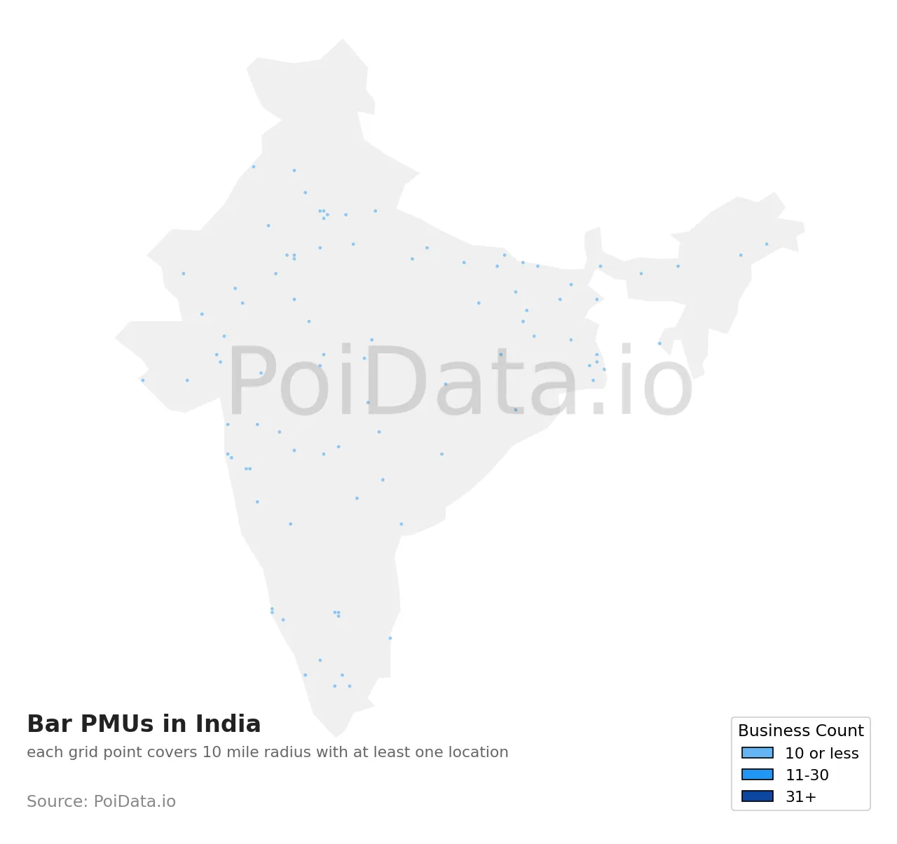 Bar PMU density map for India