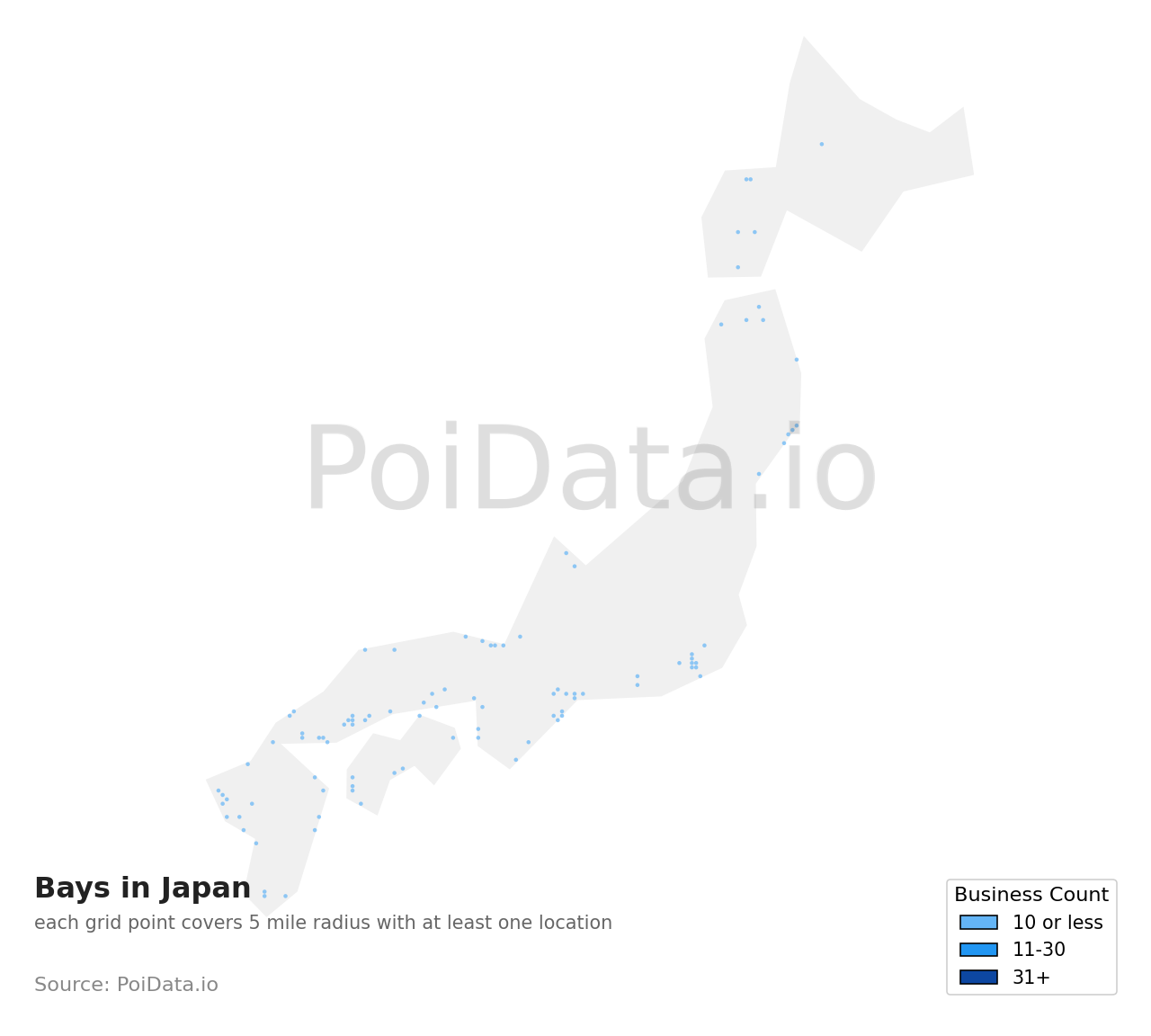 Bay density map for Japan