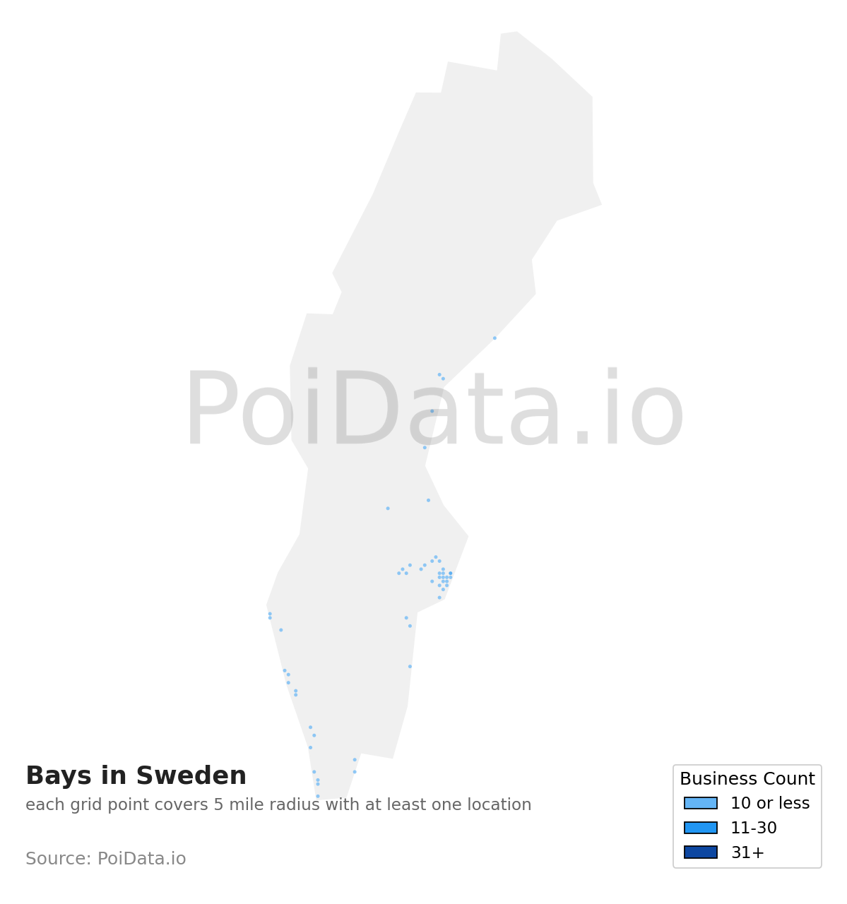 Bay density map for Sweden
