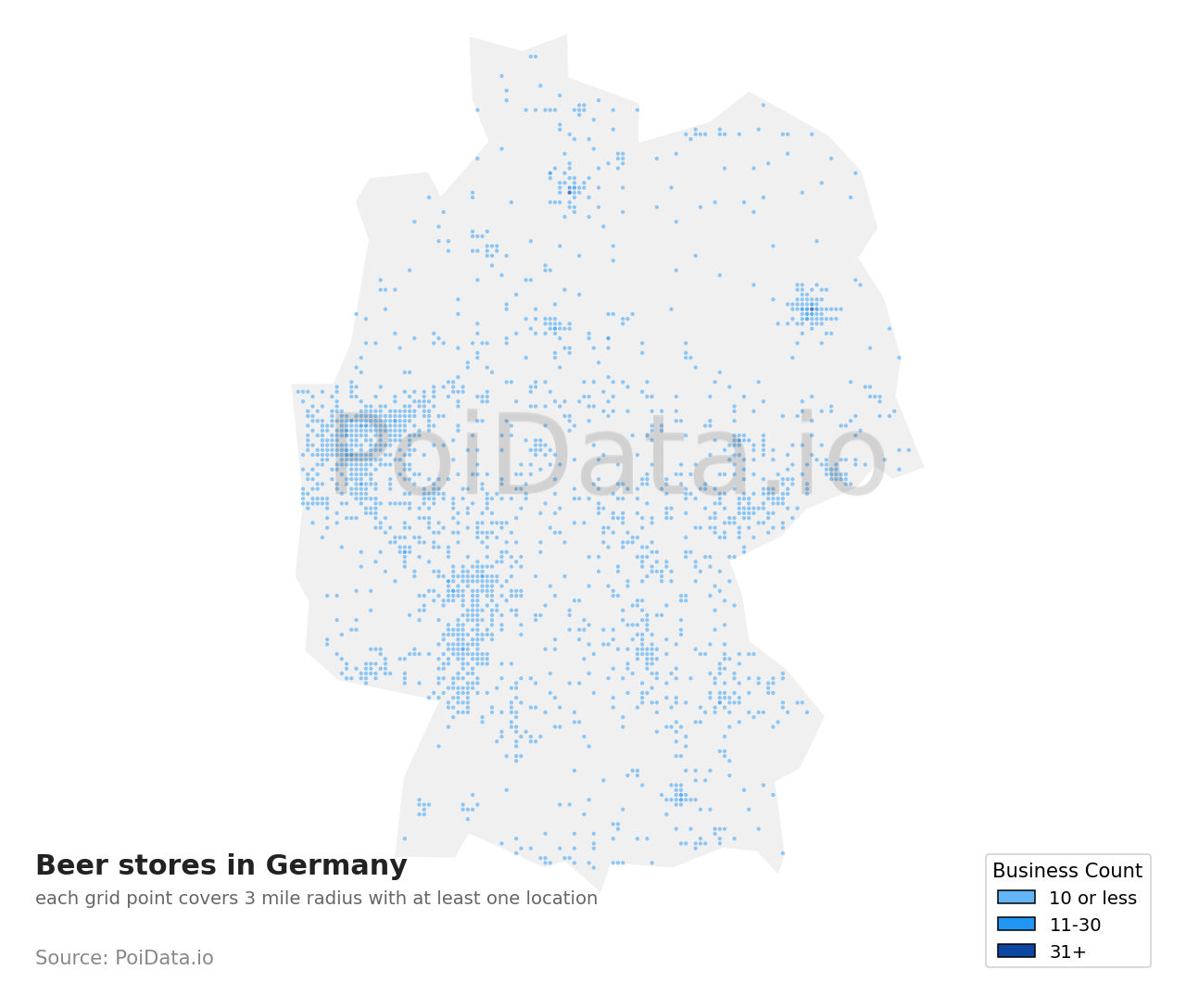 Beer store density map for Germany