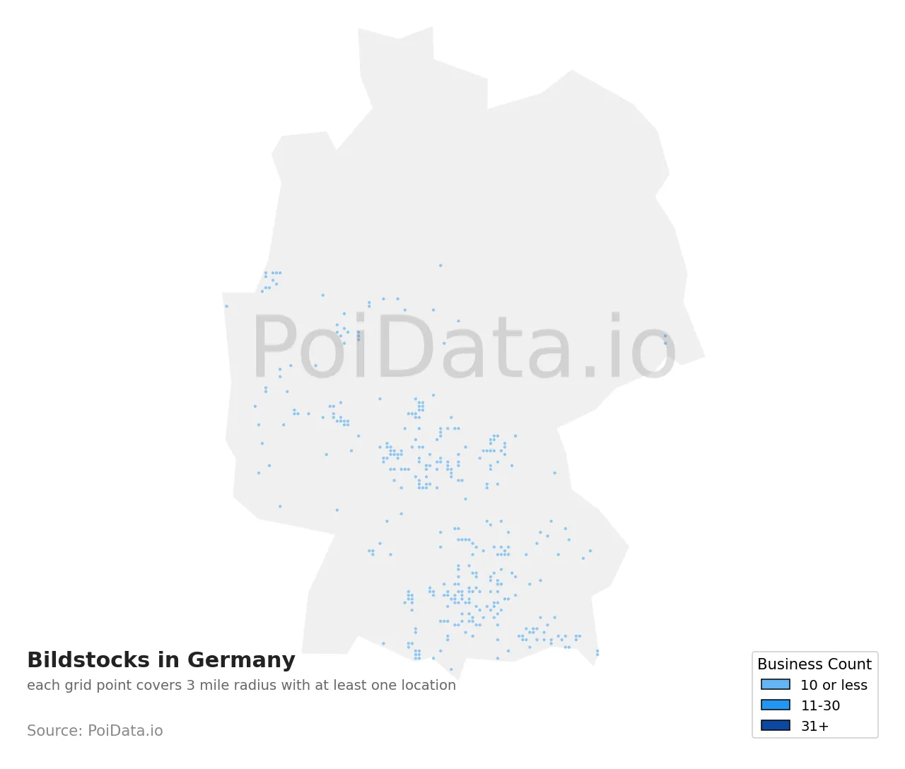 Bildstock density map for Germany