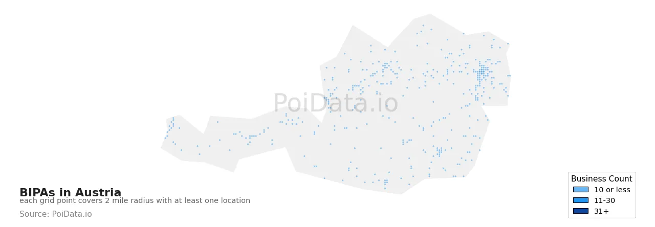BIPA density map for Austria