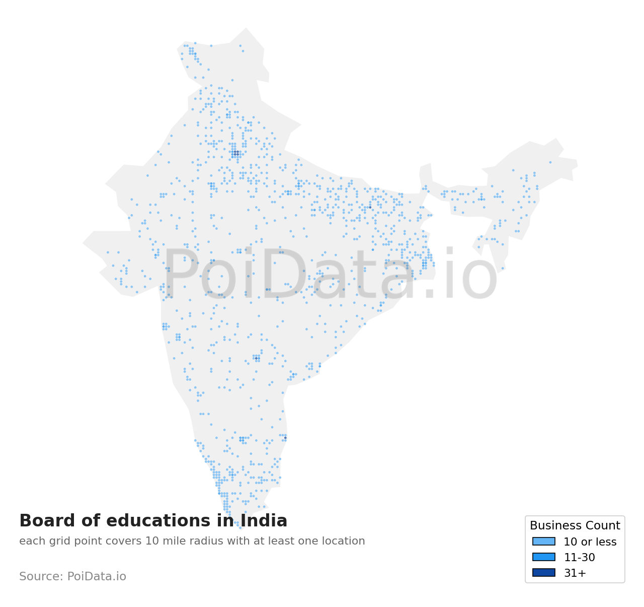Board of education density map for India