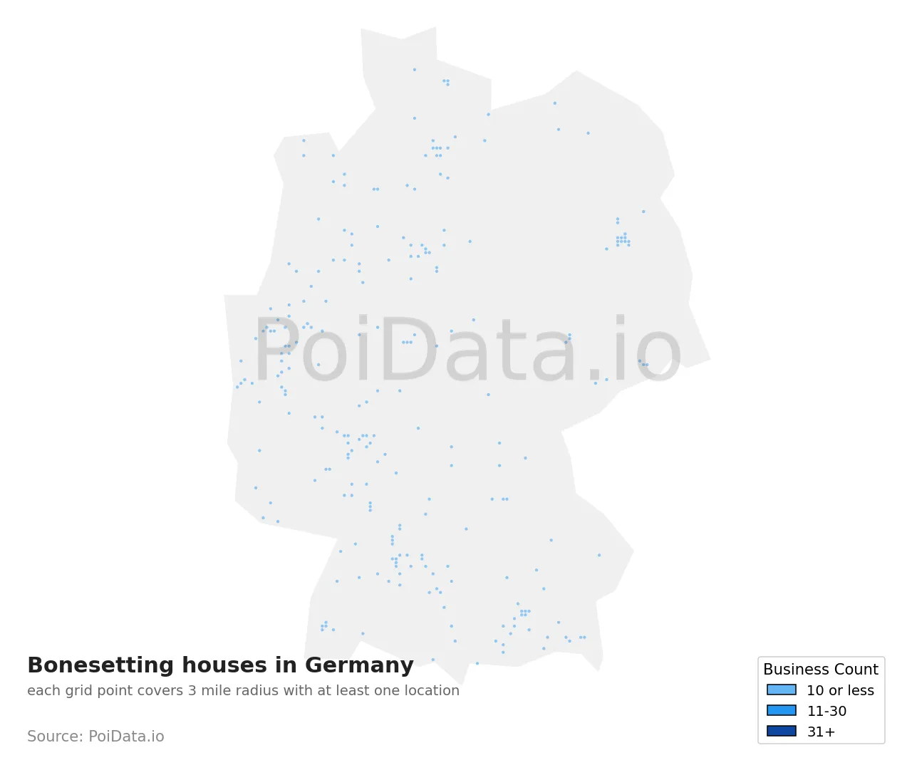 Bonesetting house density map for Germany