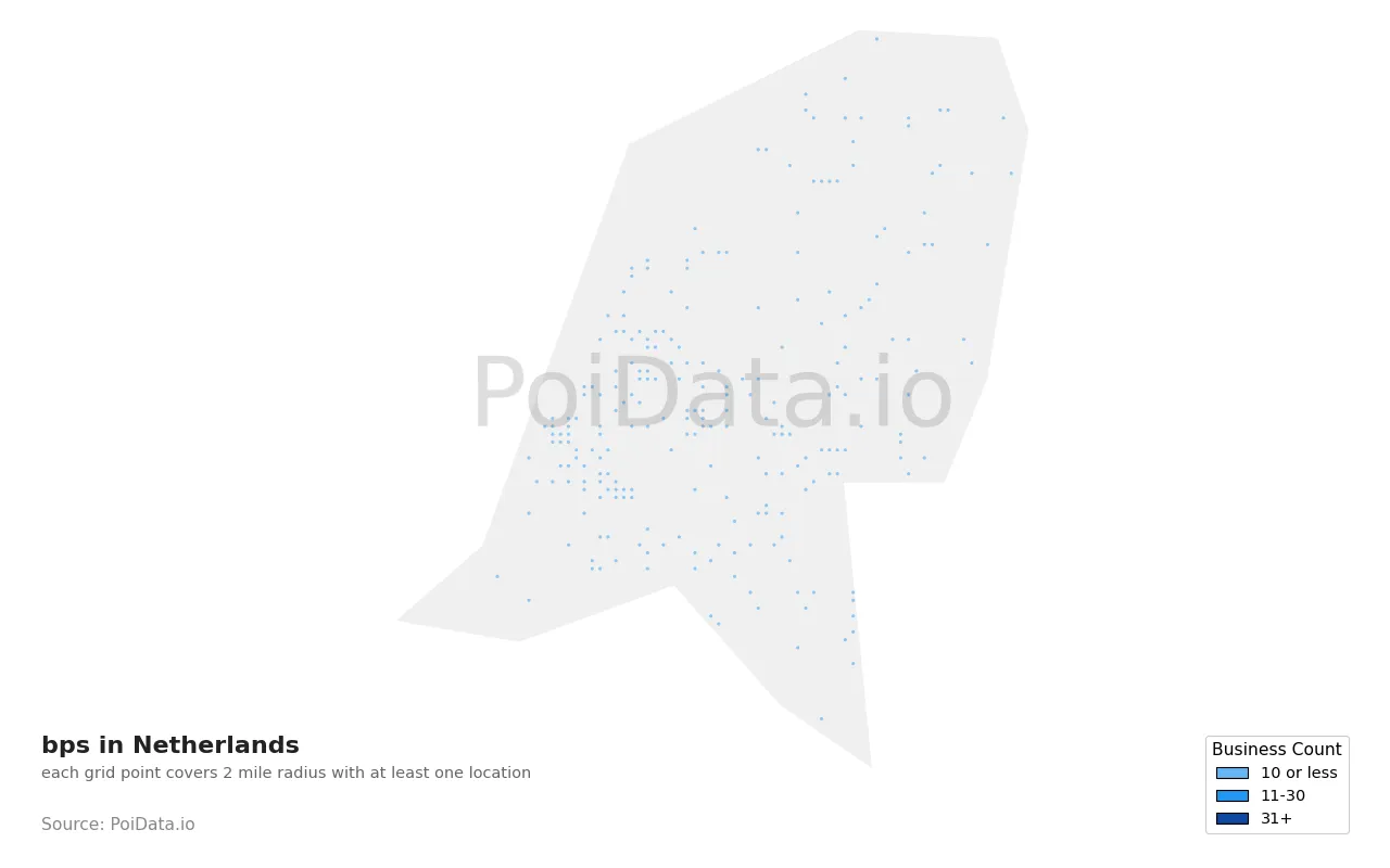 bp density map for Netherlands
