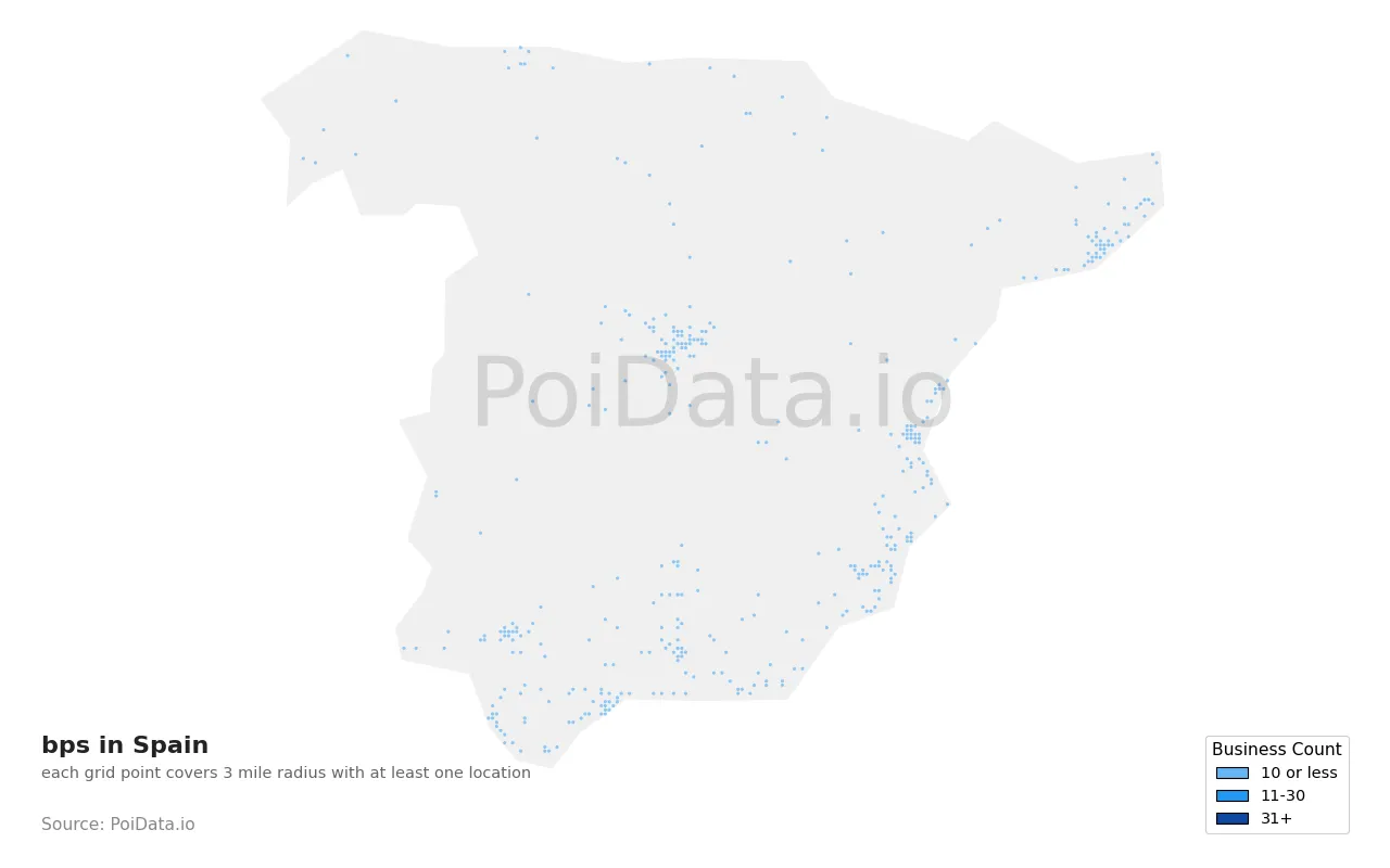 bp density map for Spain