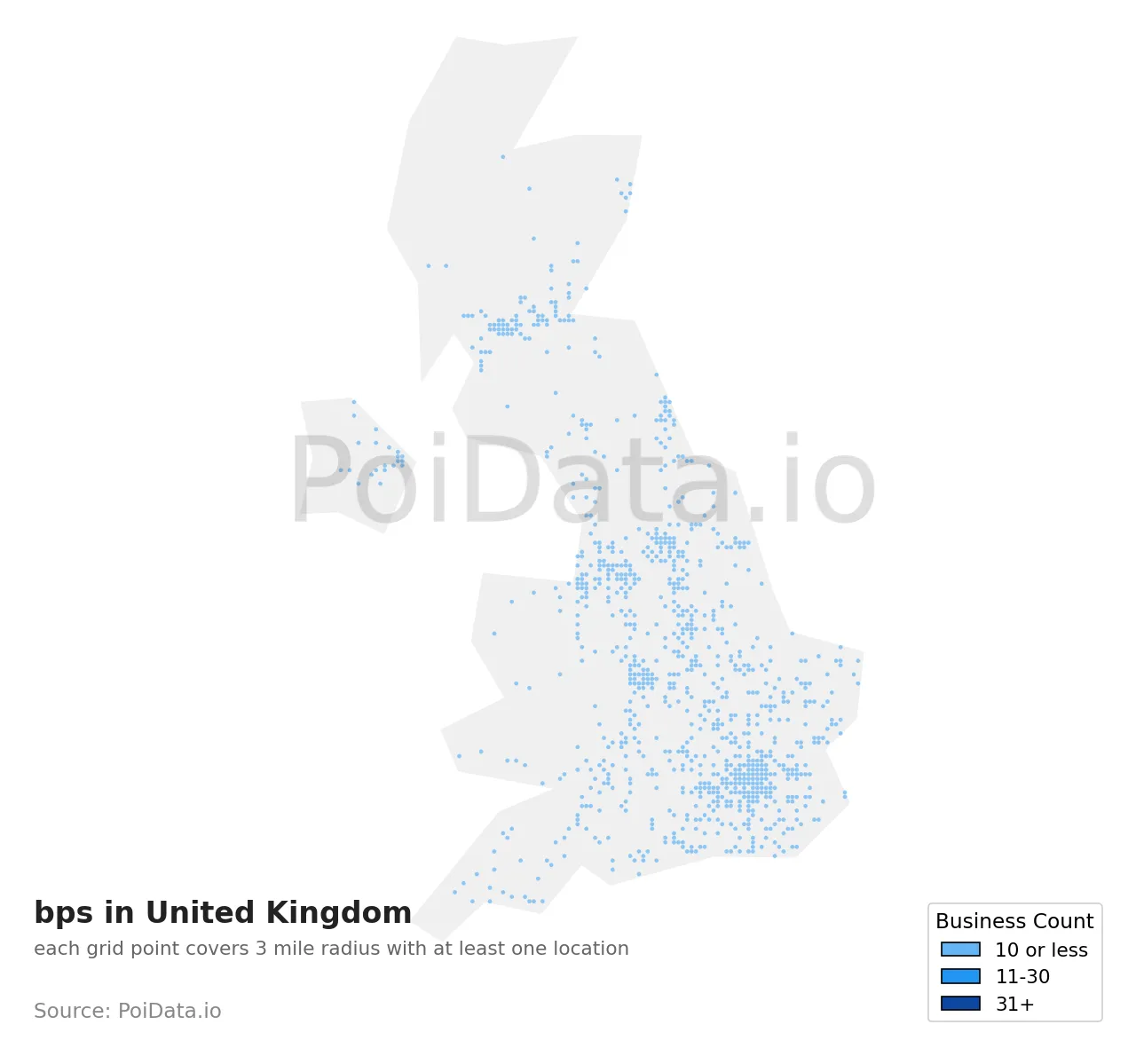 bp density map for United Kingdom