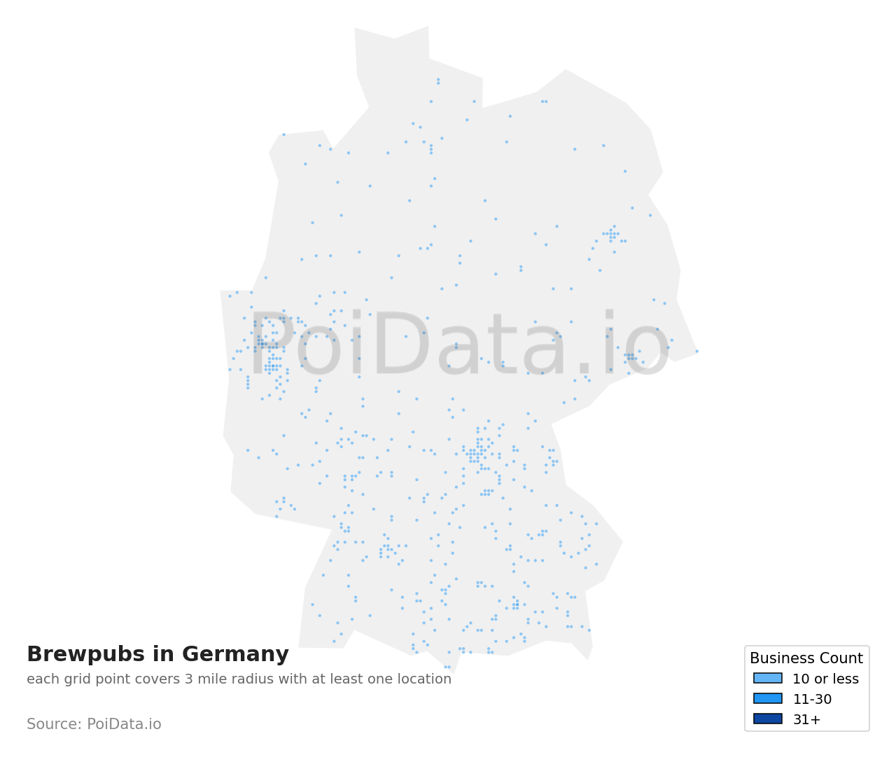 Brewpub density map for Germany