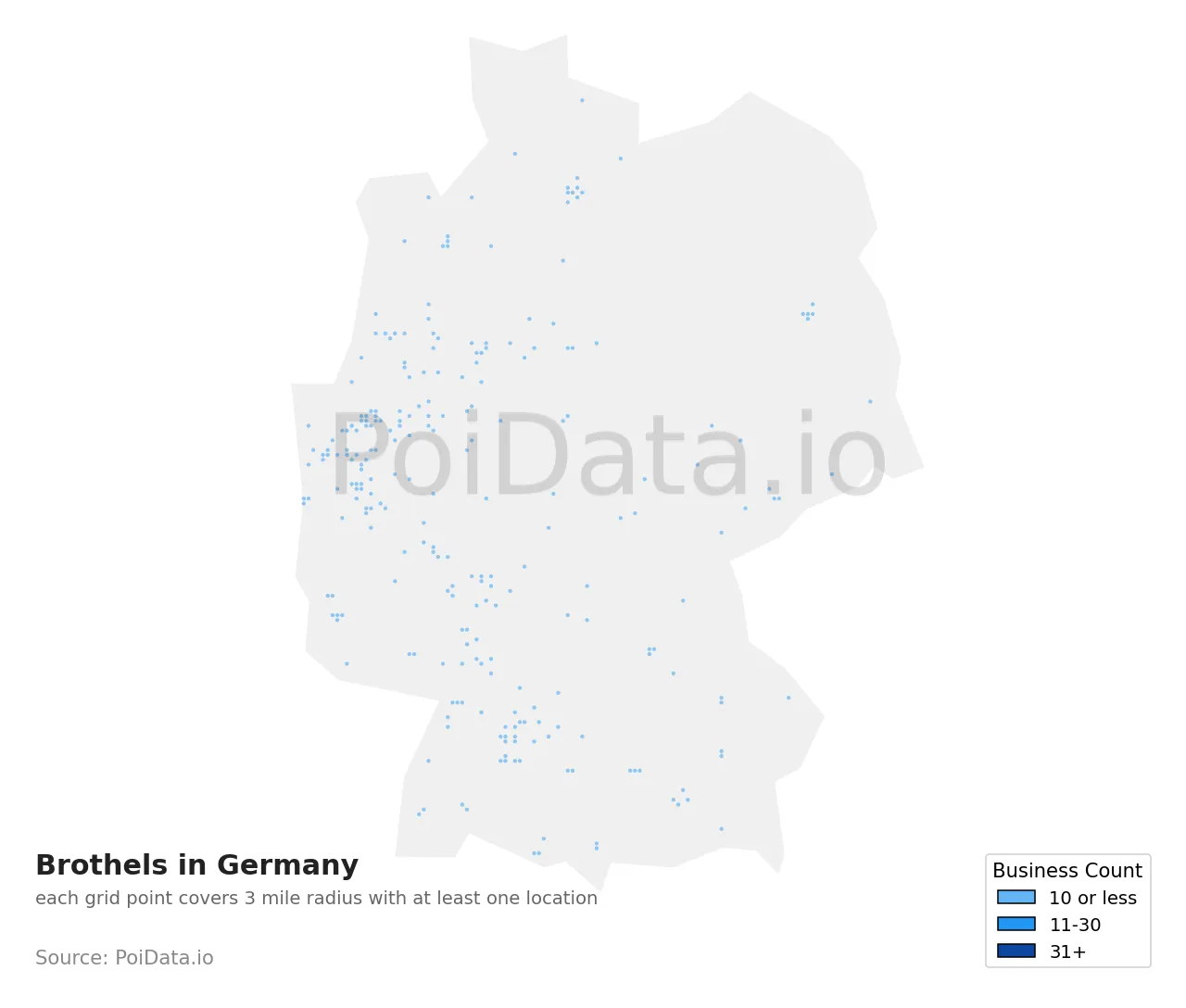 Brothel density map for Germany