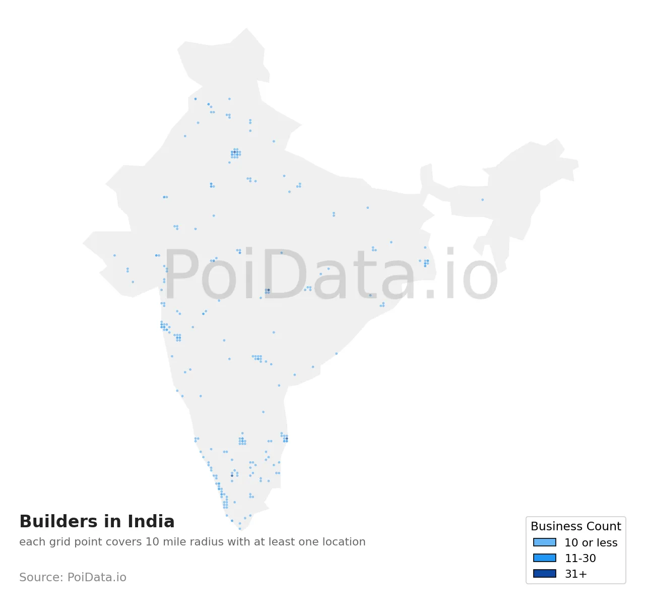 Builder density map for India