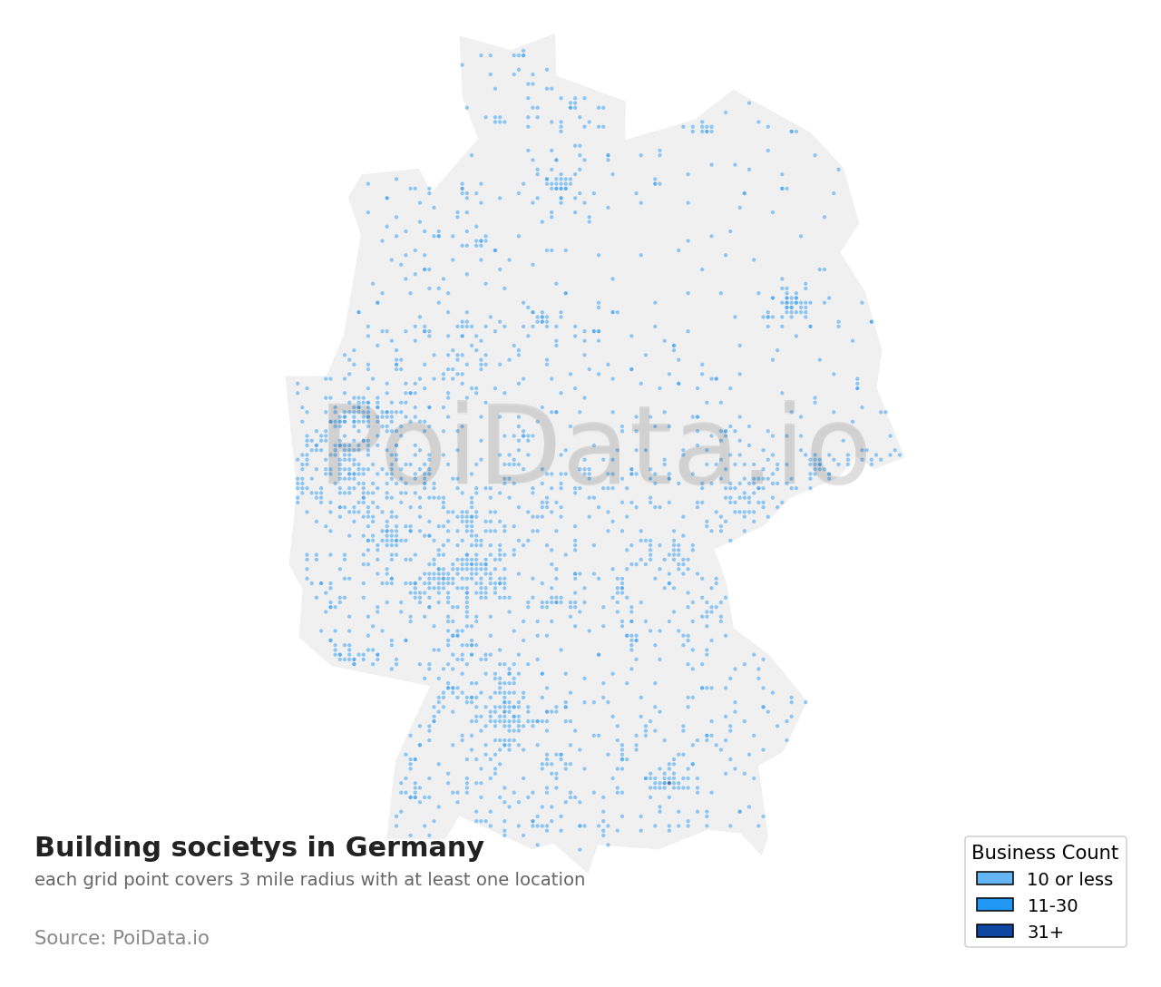 Building society density map for Germany