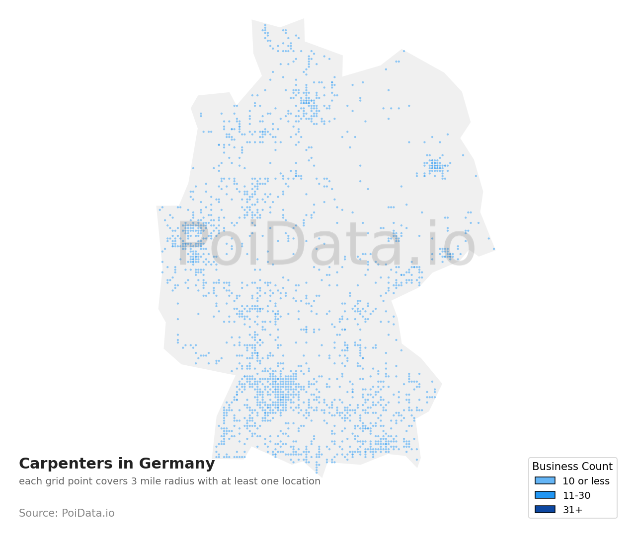 Carpenter density map for Germany