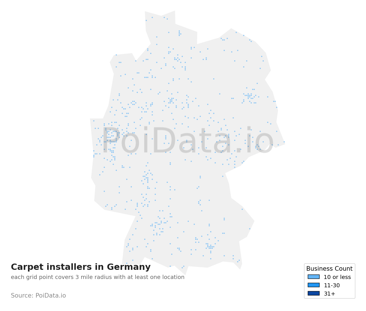 Carpet installer density map for Germany