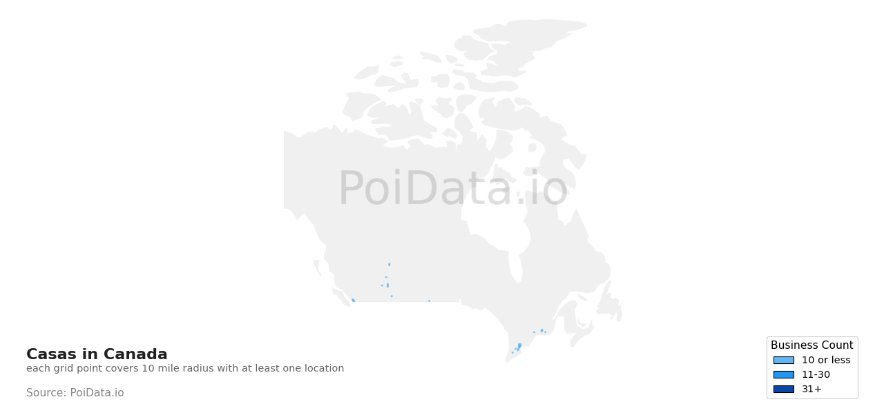 Casa density map for Canada