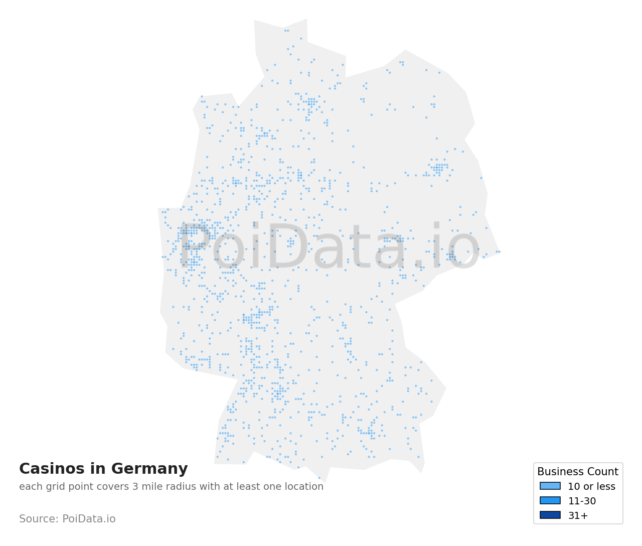 Casino density map for Germany