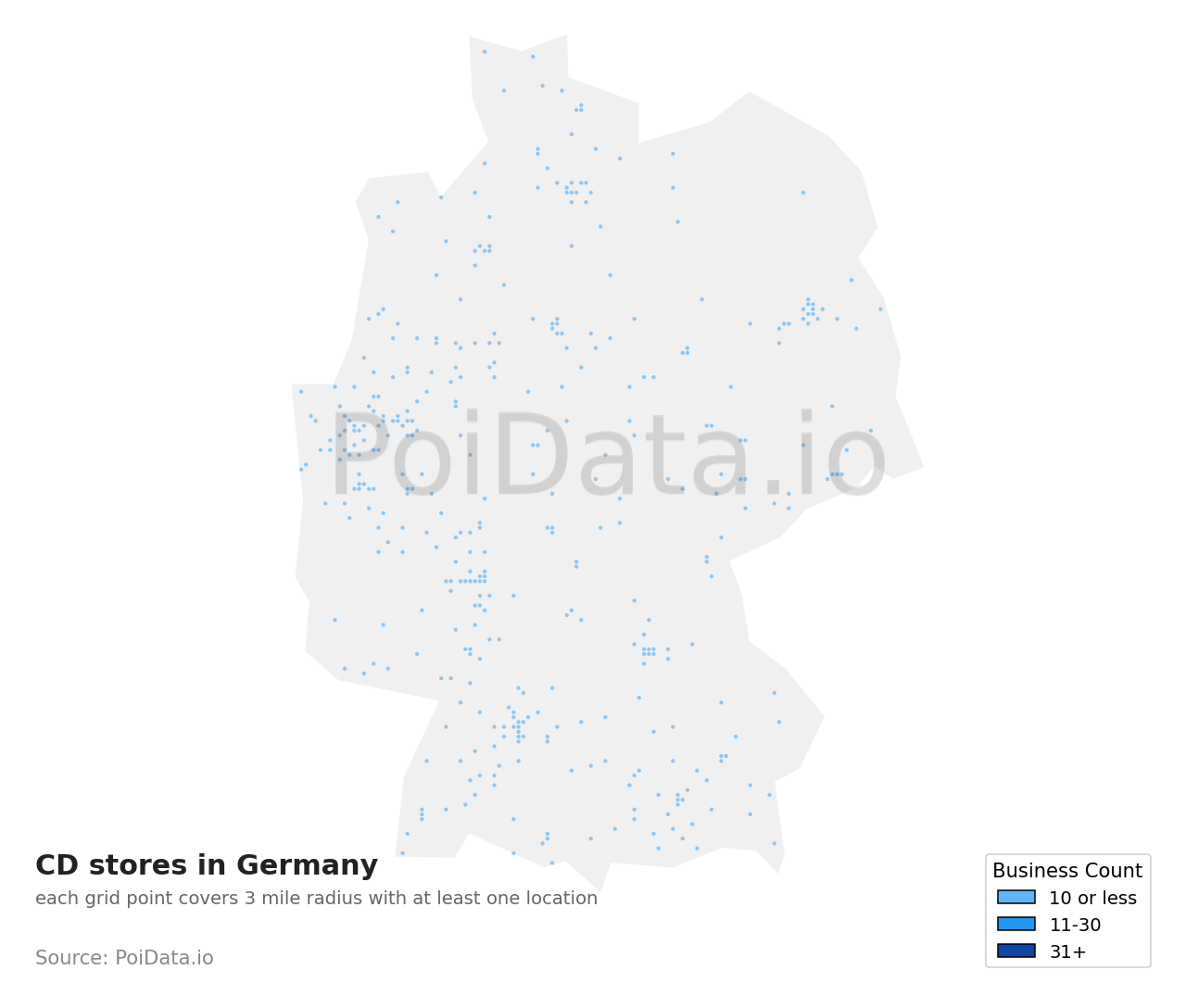 CD store density map for Germany