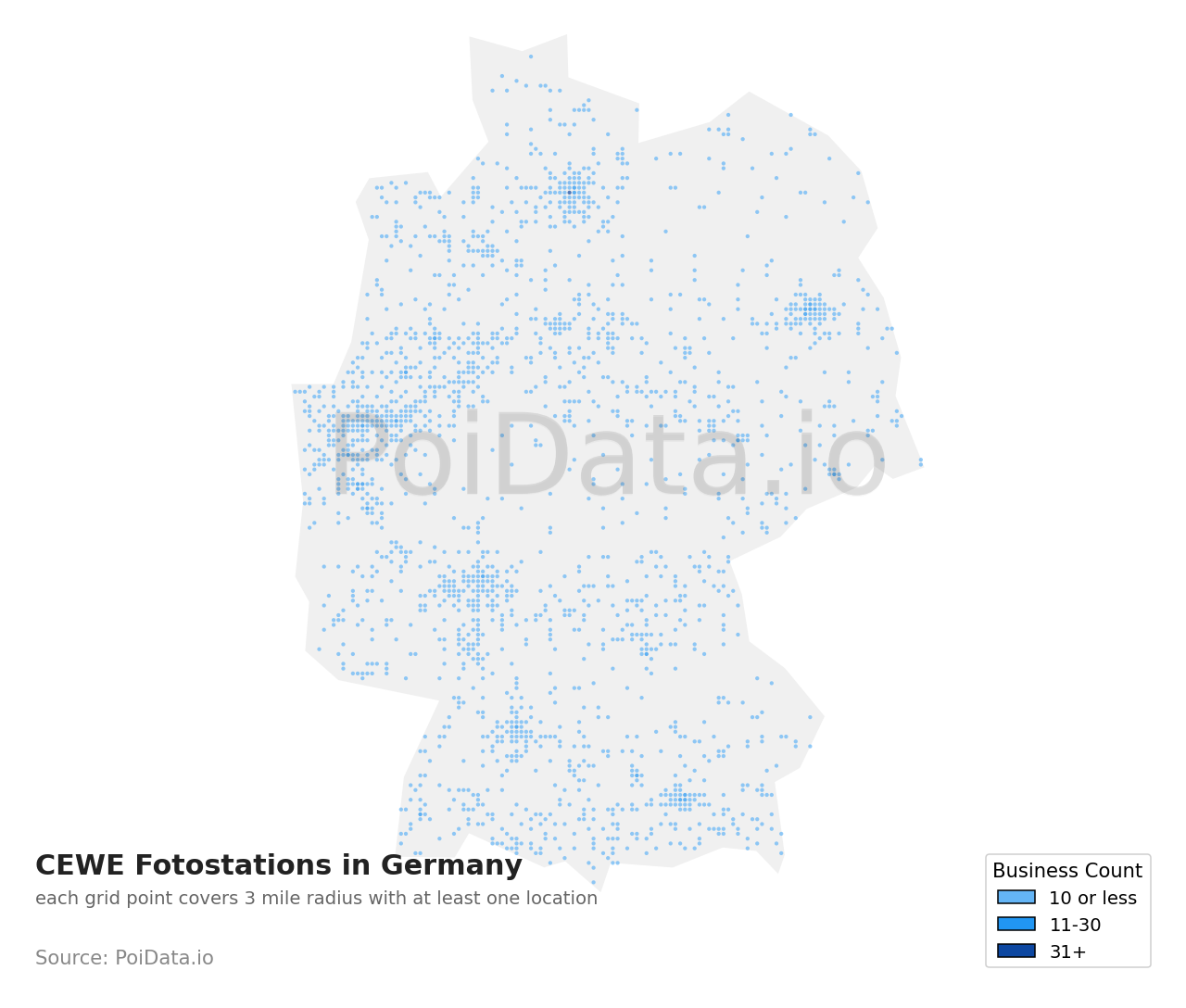 CEWE Fotostation density map for Germany
