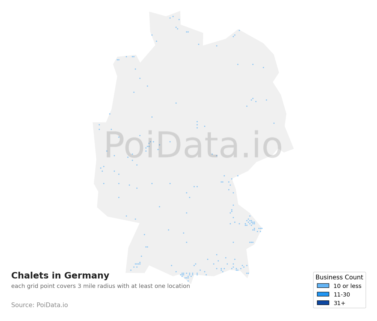 Chalet density map for Germany