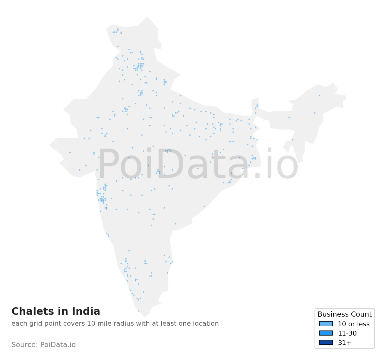 Chalet density map for India