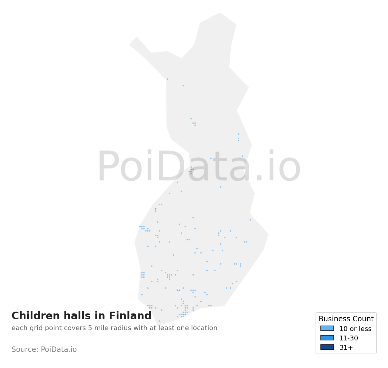 Children hall density map for Finland