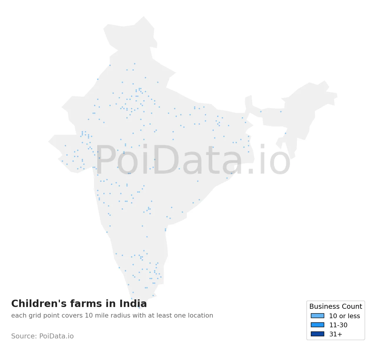 Children's farm density map for India