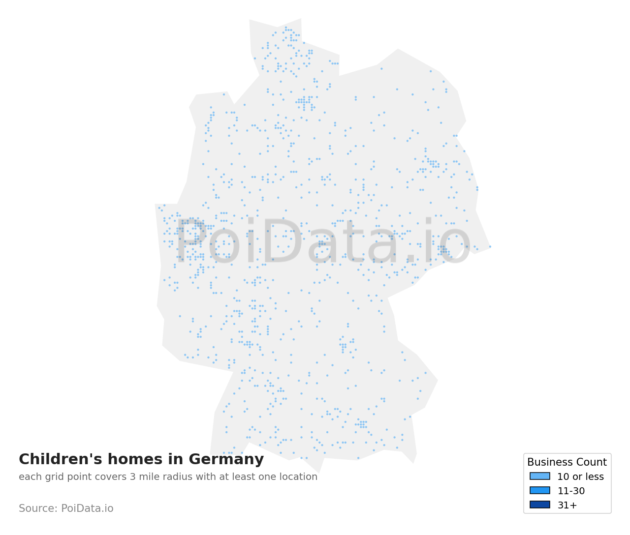 Children's home density map for Germany