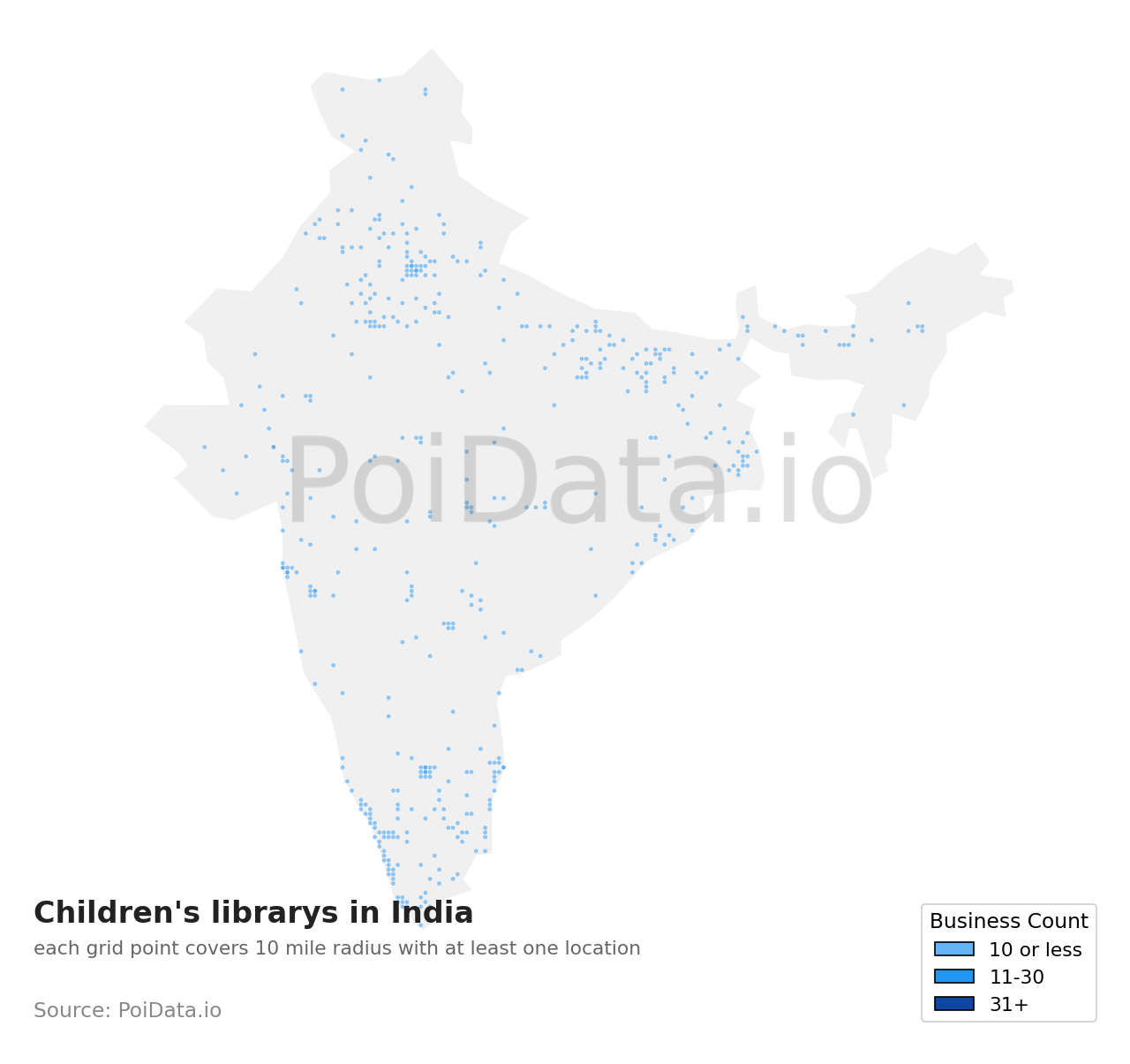 Children's library density map for India