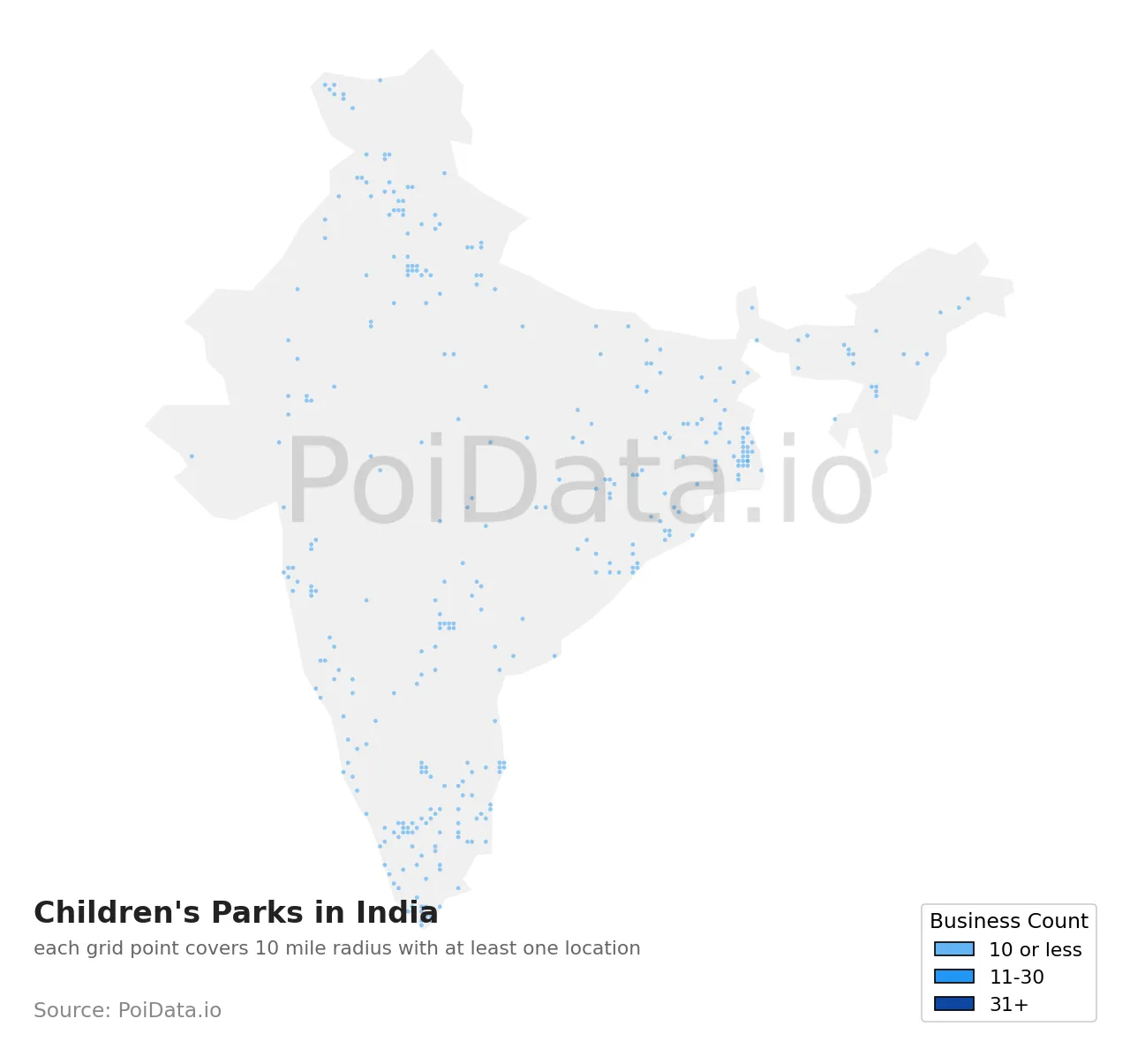 Children's Park density map for India